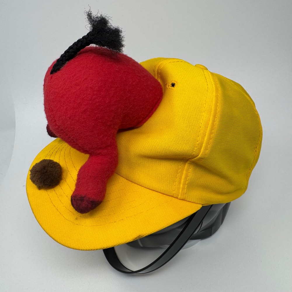 Bull Shit‎ Cap Yellow Snapback Hat Red Plush Donkey Novelty M/L It Fits